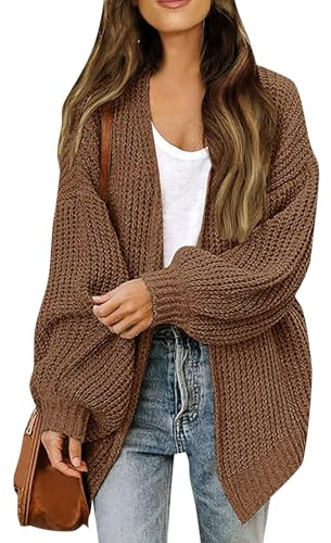 uxxnjfg Cardigan Mujer Invierno Jersey Punto Mujer Larga Ligero Cómodo Chaqueta Punto Largos Entretiempo Elegante Jersey Cárdigan Tallas Grandes Suéteres con Bolsillos