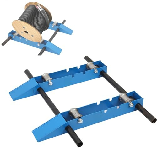 TABODD Heavr Duty Cable Roller Stand for Winding Uncoiler, 30cm to 120cm Cable Drums Dispenser Rack Commercial Industrial Grade Steel Wire Dispenser Cable Drum Roller for Cord Management
