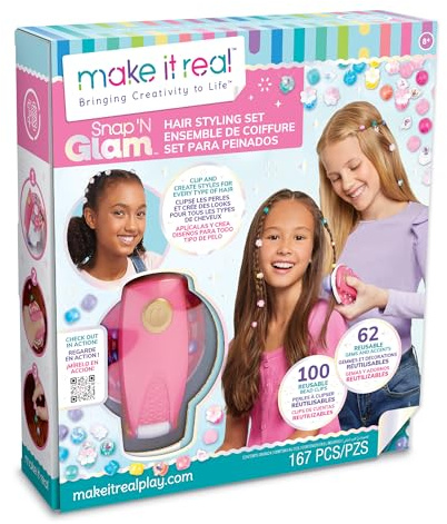 Make It Real – Set de Coiffure Créatif | Cadeau fille 8 ans original | Clips, Perles et Accessoires Premium | Jouet fille 8 ans éducatif et amusant