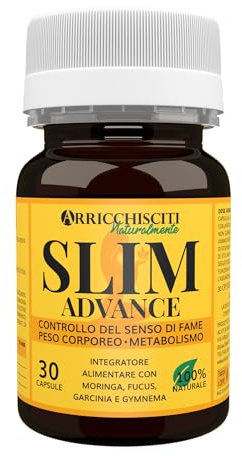 Integratore con Moringa Oleifera, Alga Fucus, Garcinia Cambogia e Gymnema - Fonte di Vitamine, Minerali, Proteine Vegetali e Antiossidanti - Funzione Digestiva - Naturale e Vegano - Slim Advance