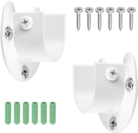 2 soportes para barra de ropa, soporte para tubo de armario | Perchero de acero inoxidable con tornillos, para fijación de barras de ropa en armarios, 28 mm