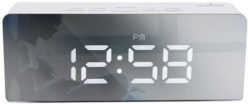Acctim Medina Digital Alarm Clock Crescendo Alarm Temperature Display LED Display White