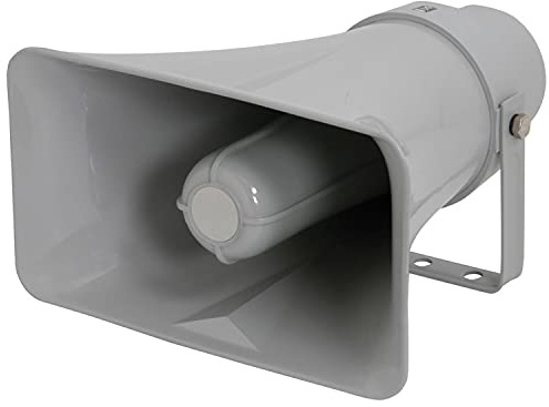 Loops Outdoor Active CCTV Horn Speaker | 12VDC 25W | DVR/NVR IP Camera Audio | IP66 External Weatherproof Powered Speaker System | Microphone Speech PA Talk