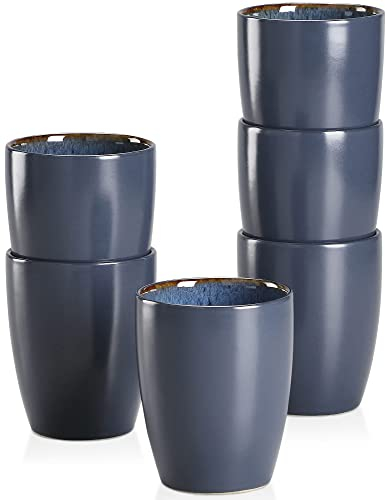 vancasso Becher ohne Henkel, BUBBLE 6-teiliges Becherset aus Steinzeug, Kaffee Tassen 380ml