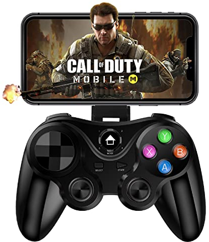 arVin Manette de jeu sans fil pour iOS/Android, Manette de jeu Mobile pour iPhone 15/14/13/12/11, pour Samsung Galaxy/Huawei/Xiaomi/Google, Support pour Genshin Impact-Black