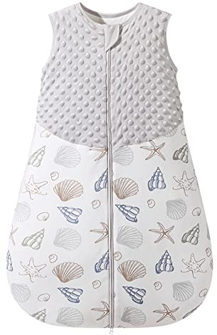 Fairy Baby sovsäck 1,5 Tog unisex bärbar filt swaddle för nyfödda mjuk bomull ärmlös sovsäck med dubbel dragkedja