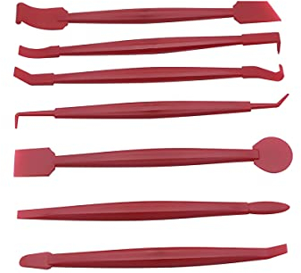 JNNJ Auto Wrap Edge Trim Rakel, 7 Stück Rakel-Werkzeugsätze für die Autofolierung, Mini Vinyl-Wickelwerkzeuge zum Autoverpackung und Fenstertönung(Rot)