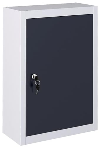 Iiaky Armoire à Outils Murale Style Industriel Métal Gris et Noir,Armoire Industrielle,Armoire De Rangement