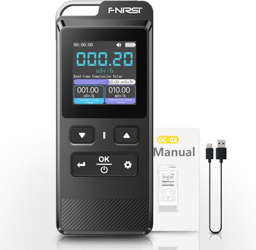 Geigerzähler,GC-02 Strahlenmessgerät Kernstrahlungsdetektor Strahlungsdetektor Röntgenstrahlen Radioaktivitätsmessgerät mit LCD-Display und Handbuch