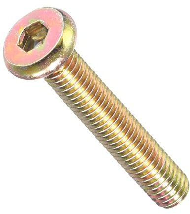 METALLIXITY Flat Head Hex Socket Cap Screws Bolts(M6-1x35) 5Pcs, Steel Hex Socket Furniture Bolts Screws - for Furniture Woodworking Project, Yellow