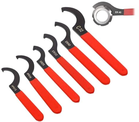 ZHYUAN 6 piezas Llave de Gancho en C, llave de gancho C, llaves de gancho, Llave de Gancho Resistente, llaves de gancho ajustables C, con mango antideslizante, para apretar o aflojar tuercas