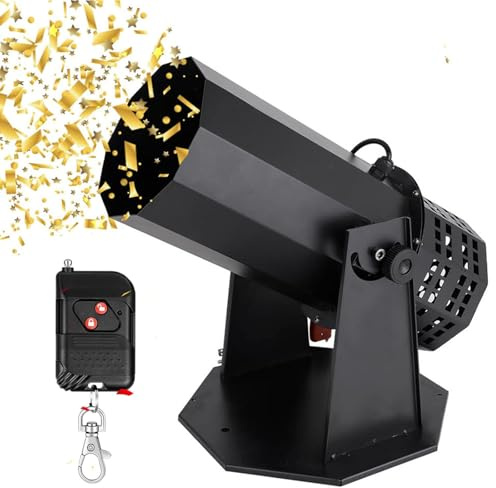 hKjPlvf Lanzador De Confeti Eléctrico De 1500 W con Control Remoto, Alcance De 8 A 10 Metros Y áNgulo Ajustable, Ideal para Eventos Especiales, Fiestas, Clubes, Bodas Y Conciertos