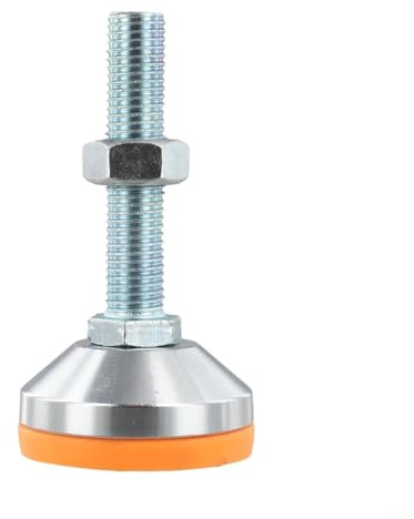 Zilimontt M16 Piedini di livellamento per mobili, resistenti, in acciaio inox, con ammortizzatore antiscivolo, per attrezzature industriali e progetti fai da te, arancione