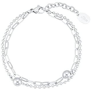 s.Oliver Armband 925 Sterling Silber/Edelstahl für Damen, Armschmuck, Motiv, Kommt in Schmuck Geschenk Box