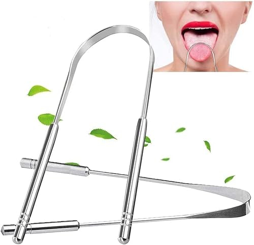 2 Stück Zungenreiniger, zungenschaber kupfer, Zungenreinigung， Zungenschaber Zungebürste Gegen Mundgeruch und Förderung der Mundgesundheit
