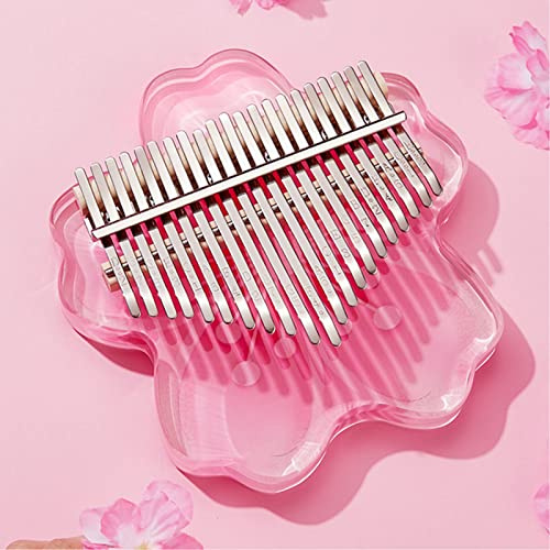 Kalimba 17/21 tasti in acrilico, pianoforte per pollice, strumenti musicali per adulti e principianti, con custodia in EVA, manuale di istruzioni, regalo portatile per dita (rosa, 21 tasti)