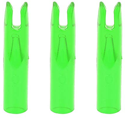 Dioche Pfeilnocken 1 4 Zoll Mings Slip On Nocken für 6 Mm Kleber auf Kunststoff 50 Stück Tragbares Kunststoff-Bogennockeneinsatz Tailry-Zubehör für 6 Mm Schaft (Grün)