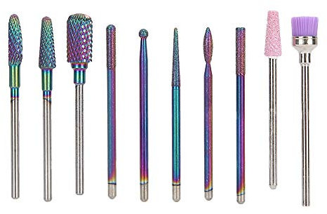 10 Brocas para Uñas, Puntas de Lima de Uñas Acrílicas para Quitar Cutículas Profesionales, Herramientas de Brocas Eléctricas para Limpieza y Pulido de Uñas, Herramientas para Decoración de Uñas