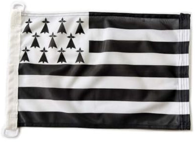 Pavillon Nautique Bretagne, Drapeau de Bateau Breton,Drapeau Bretagne Marine Pavillon 30 x 45 cm