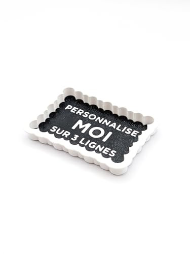 Emporte-pièce Personnalisable sur 3 lignes | Fabriqué en France | Style Petit Beurre | Biscuit Maison | Idée Cadeau | Emporte-pièce Personnalisé | PACK Le Gourmand - 1 Personnalisation