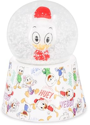 Silver Buffalo Disney Mickey and Friends Mini Light Up Snow Globe│Huey Duck│3.8 Inches Tall, 45mm (Small)