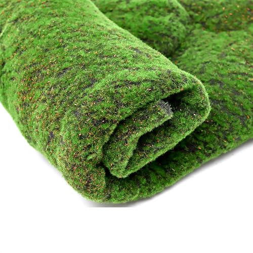 Nikou Esterilla de Musgo Artificial, Alfombra de Musgo Falso, Placa de Musgo, 100 x 100 cm, Musgo Artificial, Musgo Plano, Plantas Verdes, Simulación en Miniatura, Decoración de Césped para Casa