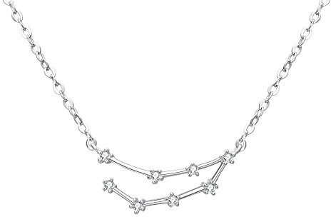 Clearine Costellazione Collana Donna Capricorno Argento Delicato Zirconia Cubica Oroscopo zodiacale Speciale Ciondolo
