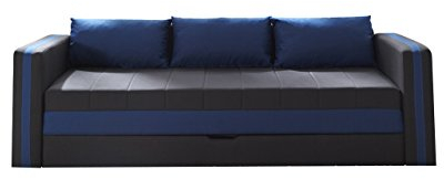 Schlafsofa Euforia Duo, Sofa Couch mit Bettkasten und Schlaffunktion, Modernes Bettsofa Schlafcouch, Polstersofa, Loungesofa Farbauswahl (Haiti 16 + Haiti 10)