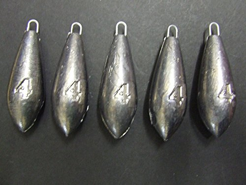 FFT PRO 4oz Plain Sea Fishing Weights Pack Of 5 FOR Mackerel Feather Cod Bass Boat Fishing (4oz x 5)