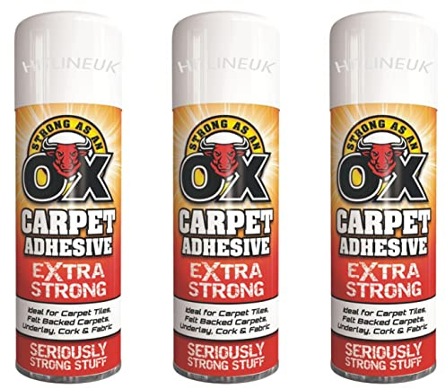 Adhesive Spray, 3 x 500ml Adhesive Glue Spray for Multi Purpose Craft Carpet Foam Fabric Can