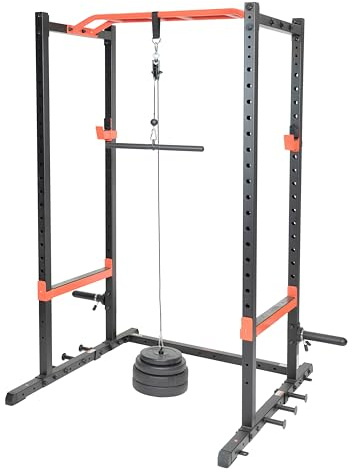 Sunny Health and Fitness Unisex's LAT Pull Down Attachment for Power Racks and Cages – SF-XFA006, Black, One Size