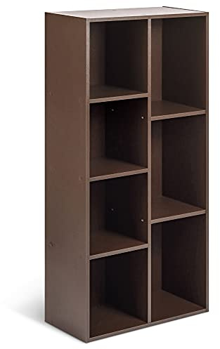 Amazon Basics Estantería 7 compartimentos cubo, Espresso, 50 x 24 x 106 cm