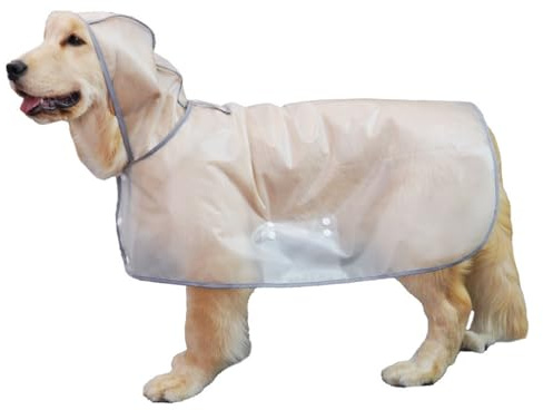 con Cappuccio Impermeabile Del Cane Cane Poncho Pioggia Cape Raincoat Impermeabile Trasparente Del Rivestimento Dog Dog Mantello per Medium & Large Dogs Primavera Estate Labrador Alaska