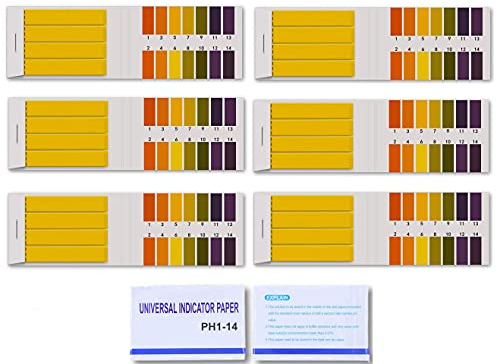 Ziranee pH Teststreifen, 480 Blatt Universal pH-Wert-Bereich 1-14, Lackmuspapier für Pool, Lackmuspapier zum Testen von Bodenwasser, Speichel, Urin, Wasser, Futter, Aquarium, Aquarien, Teiche