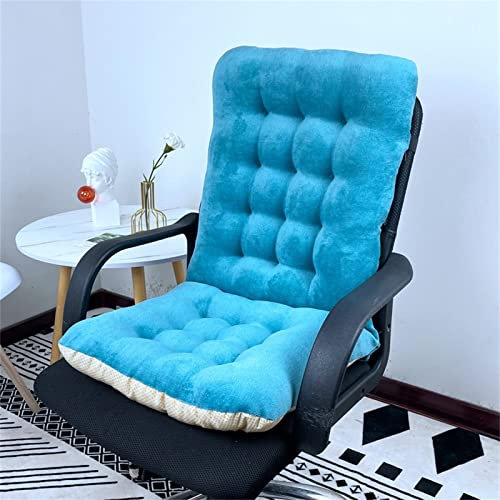SWECOMZE Plüsch Stuhlkissen,Stuhlauflagen Hochlehner Gartenstuhl Sitzkissen, Niedriglehner Auflage Stuhlauflage Rückenkissen Sitzauflage für Indoor Outdoor (40x85cm,Blauer See)