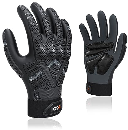 Vgo... Guanti Lavoro Antivibrante Anti-impatto, Guanti Meccanico Seamless per Lavoro Pesante Legnameria Magazzino Edilizia TP1105, 1 paio