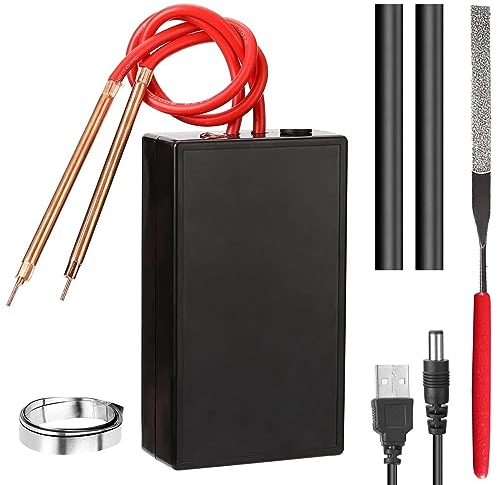 Soldador por Puntos, Mini Soldador Portátil con Baterías de 5300mAh 6 Engranajes Soldador por Puntos Ajustable para Baterías con 2 Pines de Soldadura Tira de Níquel de 2m