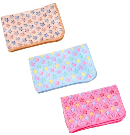 Set di 3 coperte calde e morbide per animali domestici, lavabili, per cuccioli e gattini, in peluche