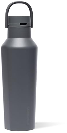 Corkcicle Classic Sport Canteen Insulated Water Bottle - Keeps Beverages Cold 25 Hours - Triple Insulated - Summer Drinkware Gift - Keeps Drinks Ice Cold - Leak-Proof Cap - 32 oz - Flint