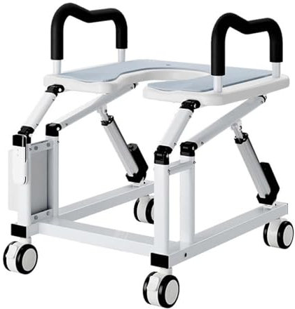 Elevador Automáticosillainodoro,sillainodoro Eléctrica Móvil,Altura Ajustable para Mayores Y Discapacitados,Soporta hasta 100 Kg., Elevador WC Inclinable con Reposabrazos