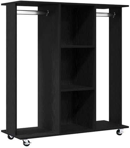 vidaXL Armadio con Ruote in Rovere Nero 102x38x110 cm in Legno ingegnerizzato