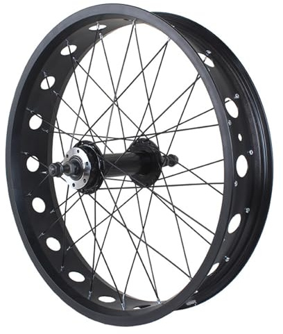 Hjulset For Snöcykel 20/24/26” X 4,0 Hjulset Tjocka Däck 36H Fram Och Bak Skivbromsnav 14G Ekrar Aluminiumfälgar Strandcykelfälgar Snabbkoppling 135 Mm/195 Mm 6-10-åringar Snö Och Strand Elcykel(Rear