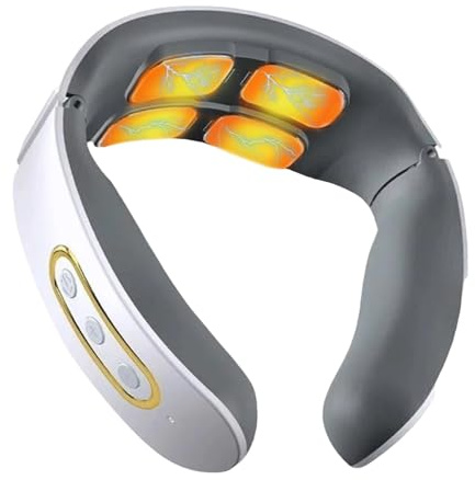Masseur Cervicales Et Cou Chauffant 42°C Sans Fil 6 Modes De D'Impulsion 9 Intensités Accueil Masseurs, Electrique Vibrant Appareil De Massage Cervical, Masseur De Cou Impulsions Rechargeable