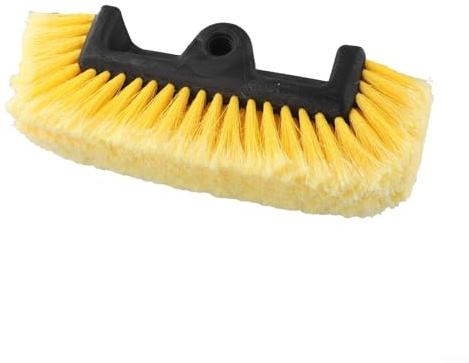 Dolvitrny Spazzola per lavaggio auto con setole morbide in nylon da 25,4 cm per la pulizia esterna, flusso e immersione, spazzola gialla per lavaggio veicoli per auto camper, camion, barca, camper