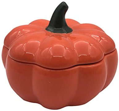 Cabilock 2Set Halloween Kürbis Schüssel Gemüse Keramik Suppe Schüssel Dessert Schüssel mit Deckel für Halloween Kürbisse Party Accent