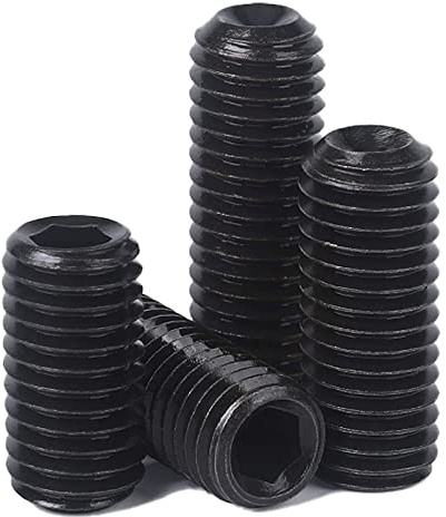 M3-0.5 x 20mm Black Hex Socket Set Grub Screws,Headless Cup Point,Flat Point Grub Bolt,Internal Hex Drive,Alloy Steel,12.9 Class Carbon Steel，External Thread 50 Pcs