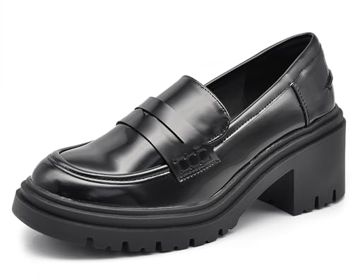 IF Fashion Scarpe Mocassini Slip On Loafers da Donna con Tacco Comodo Platform Piattaforma IF-6647