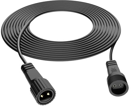 Etopgo 5M Extension Cable for christmas String lights,2 Pin Waterproof outdoor fairy lights Extension Cable for Christmas lights,G40 Globe Lights,Icicle Lights,Net Lights,Indoor Outdoor Lights