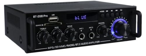 Janasiba BT 298 Pro förstärkare hemmabioförstärkare karaoke dubbel kanal stereo bluetooth 5.0 max 800 W uppgradering EU- lätt att använda