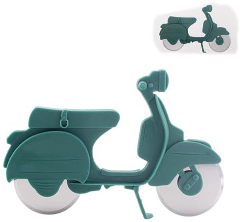 HAFRILY 1 roulette à pizza amusante et tranchante avec roue de coupe en acier inoxydable et support pliable pour outil de cuisine pour couper la pizza, vélo, roulette à pizza (vert)